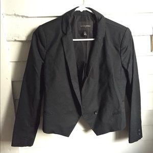 Banana Republic Black Cropped Tuxedo Blazer Sz 4P